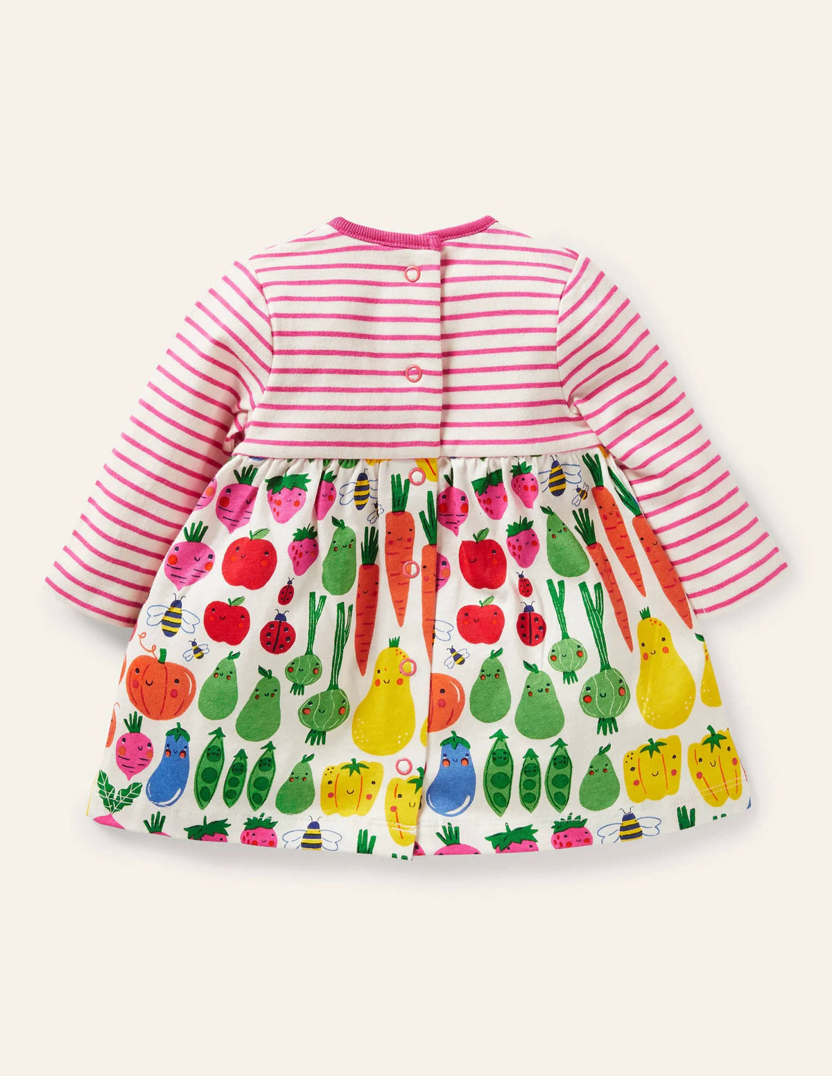 Jersey Hotchpotch Dress-Ivory Garden Gang