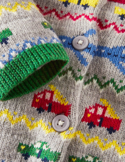 Fair Isle Cardigan-Grey Marl Vehicles