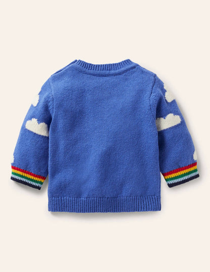 Fun Knitted Sweater-Elizabethan Blue Plane