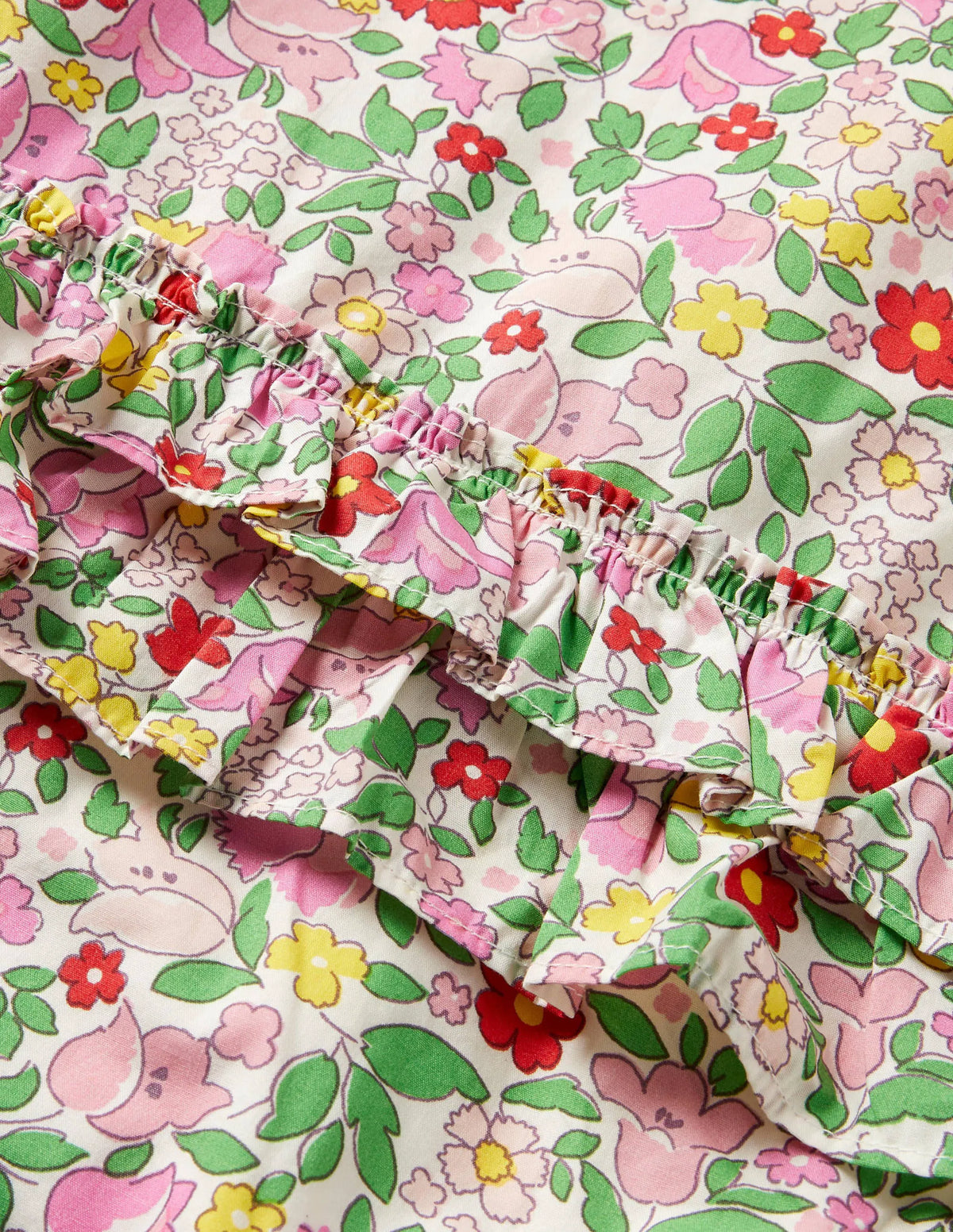 Frill Woven Romper-Pink Lemonade Vintage Floral