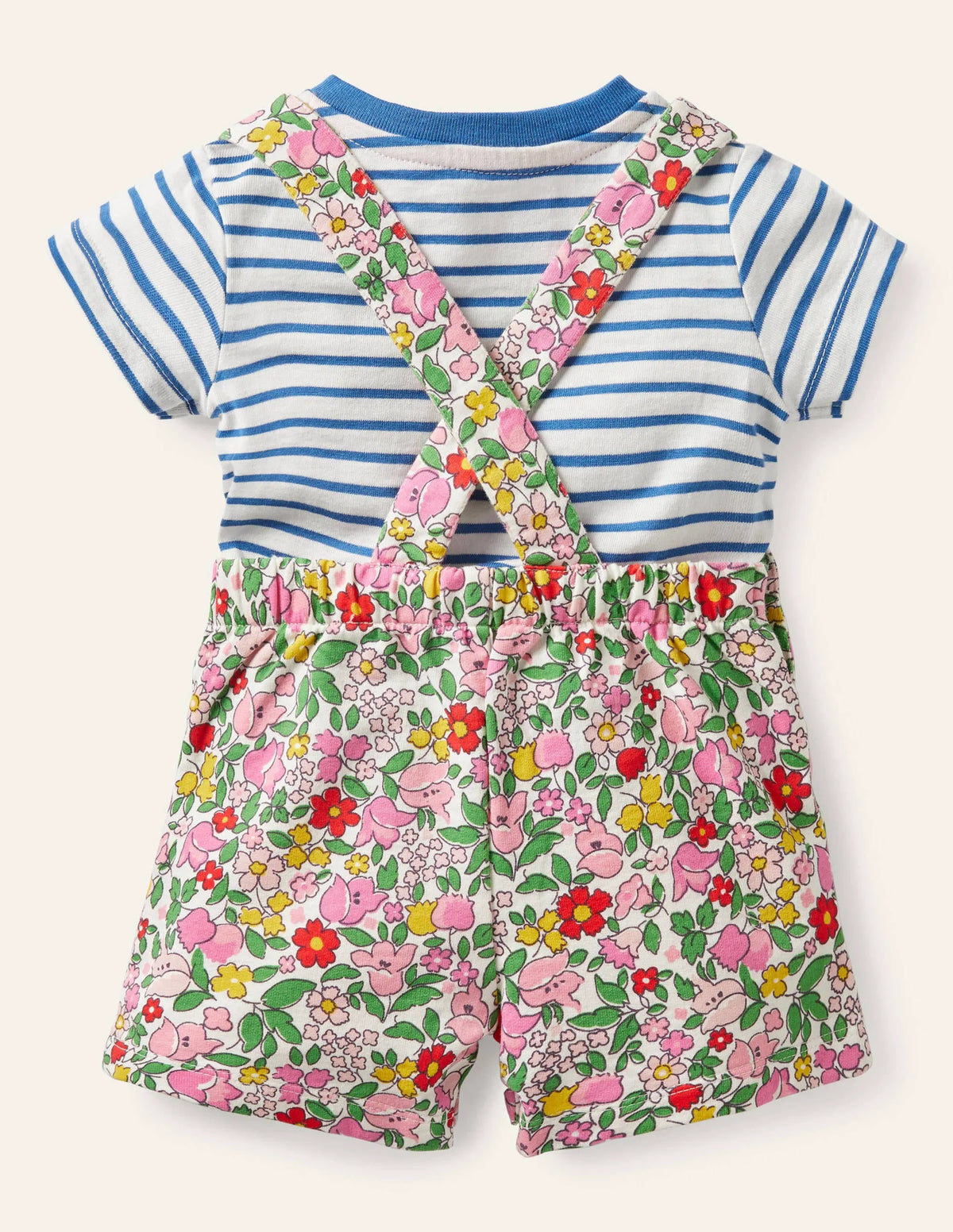 Summer Jersey Overalls Set-Pink Lemonade Vintage Floral