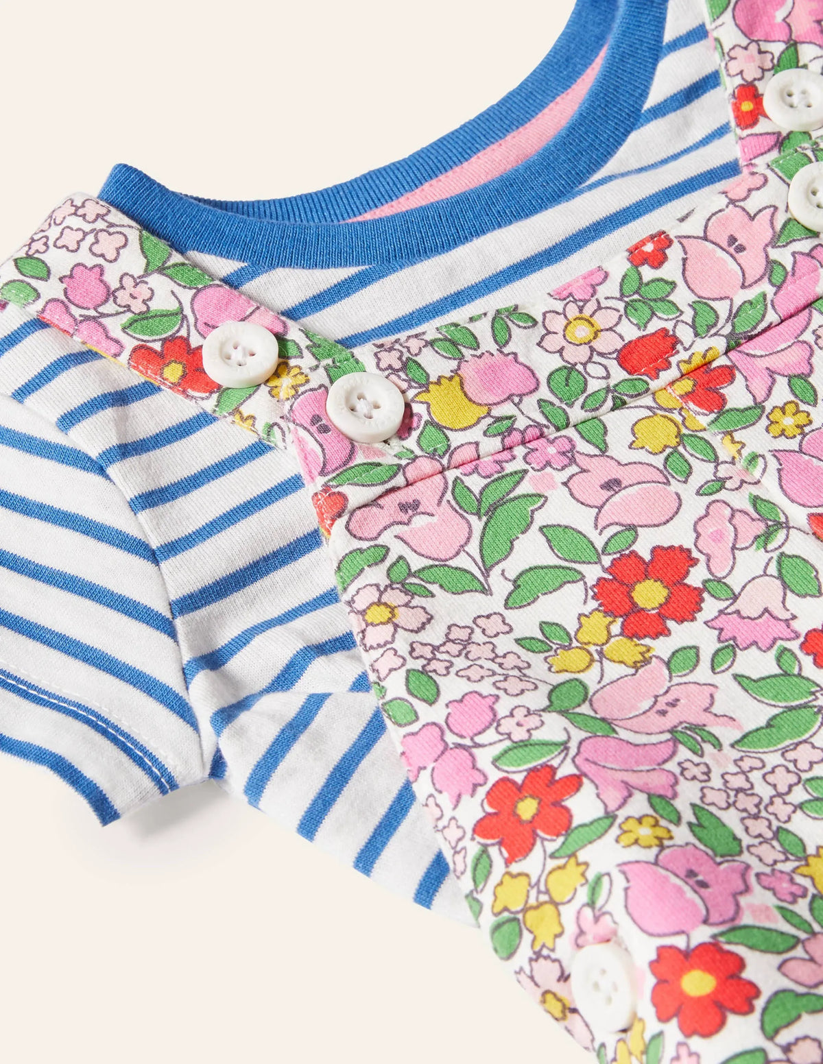 Summer Jersey Overalls Set-Pink Lemonade Vintage Floral