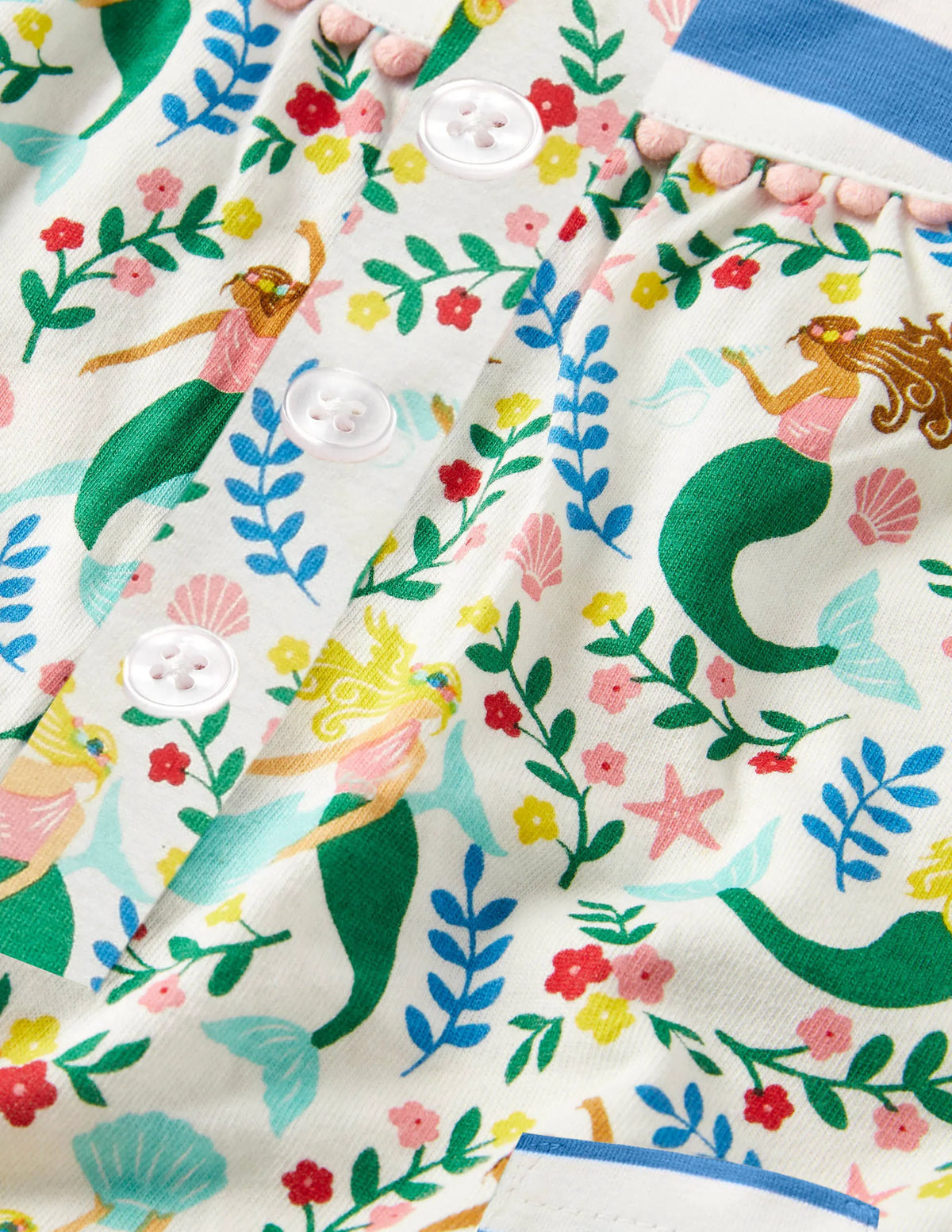 Jersey Hotchpotch Romper-Ivory Mermaid Garden