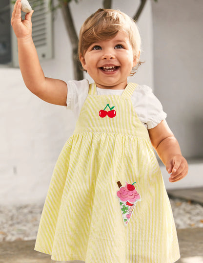 Ice Cream Pinnie Set-Ivory/Yellow Ice-Cream