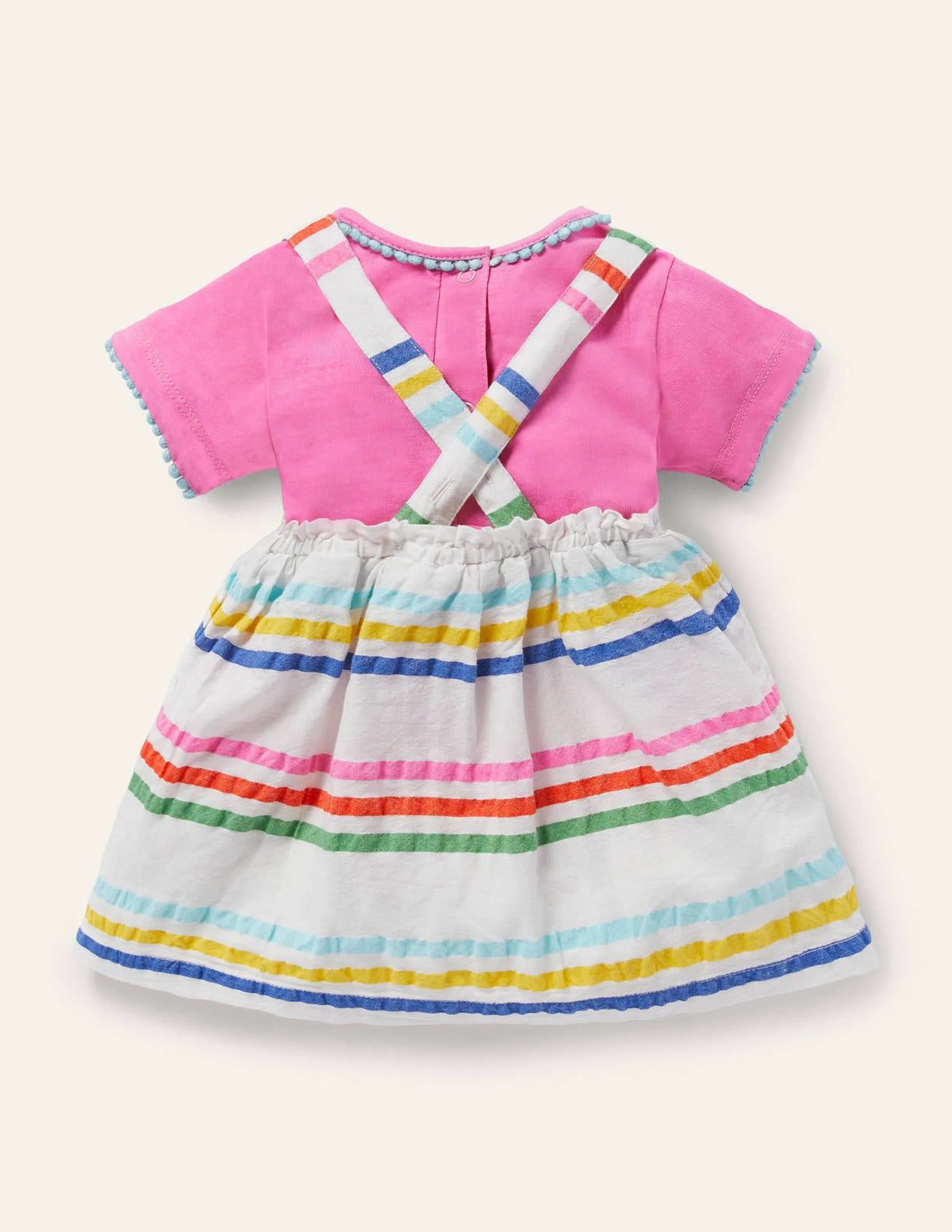 Woven Stripy Pinnie Set-Multi Rainbow