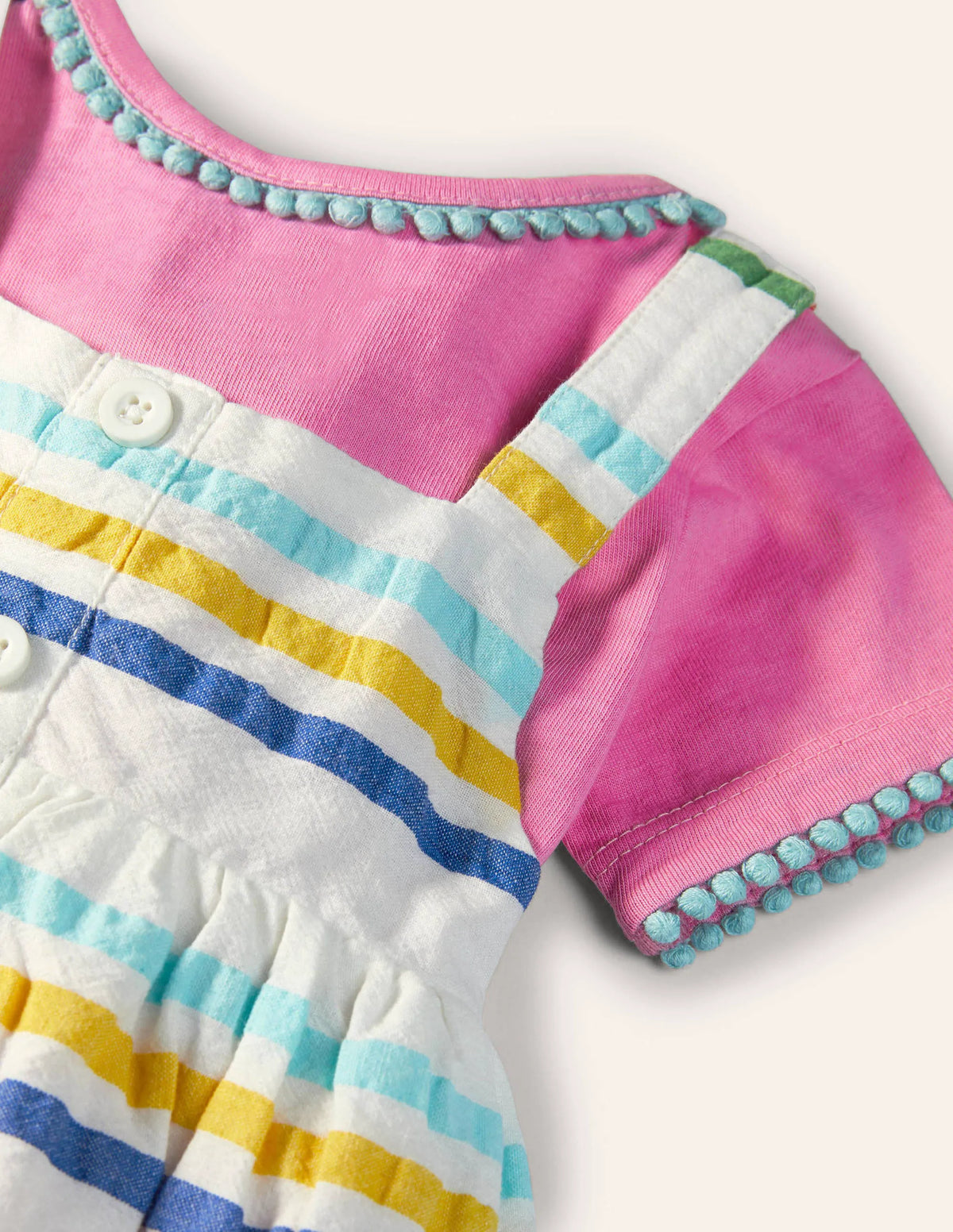 Woven Stripy Pinnie Set-Multi Rainbow