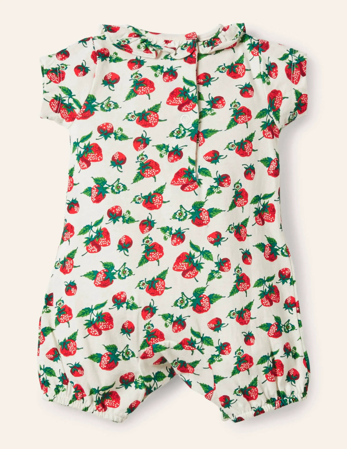 Jersey Romper-Ivory Strawberry Patch