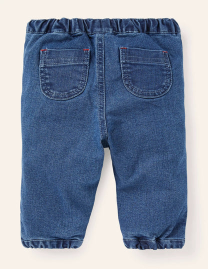 Cosy Lined Bottoms-Mid Chambray