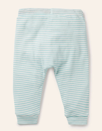 Organic Newborn Leggings-Frosted Blue/Ivory