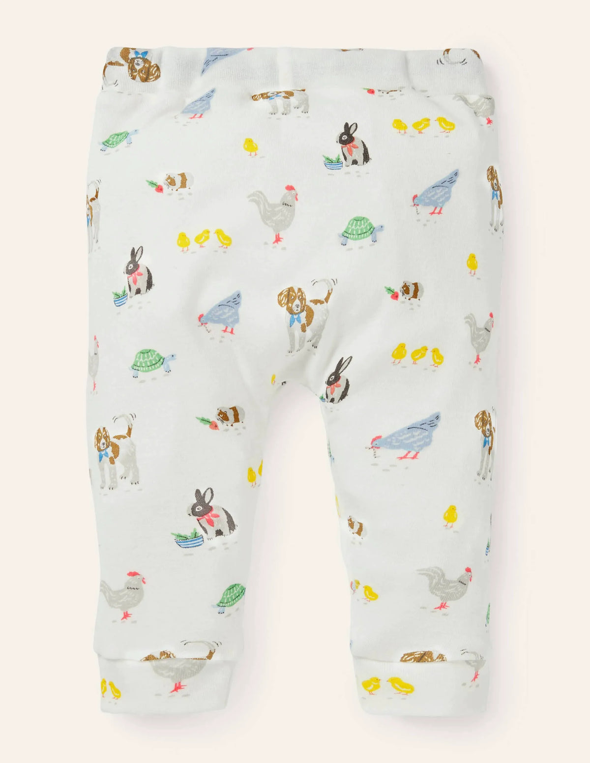 Organic Newborn Leggings-Ivory Pet Friends