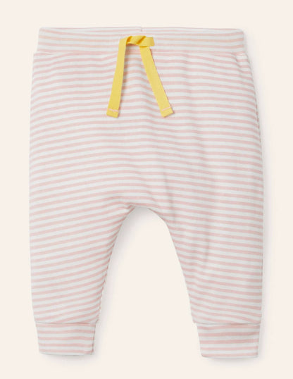 Organic Newborn Leggings-Ivory/Boto Pink