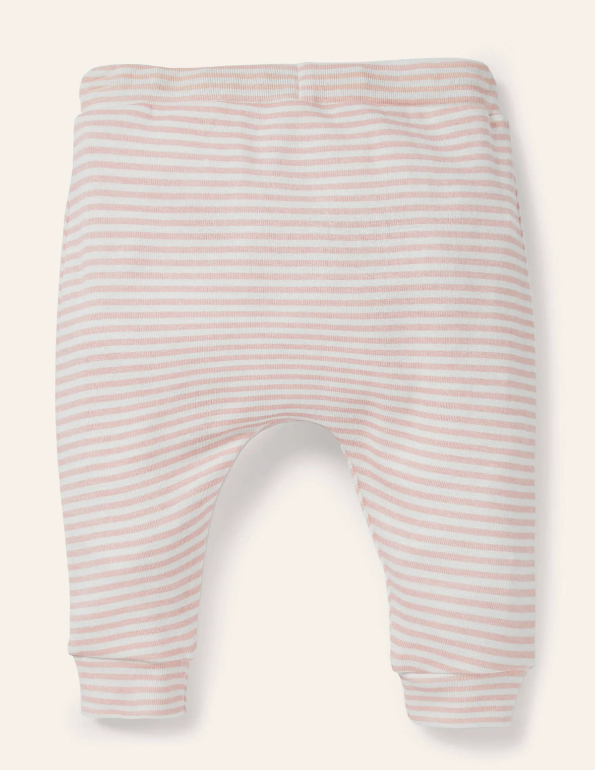 Organic Newborn Leggings-Ivory/Boto Pink
