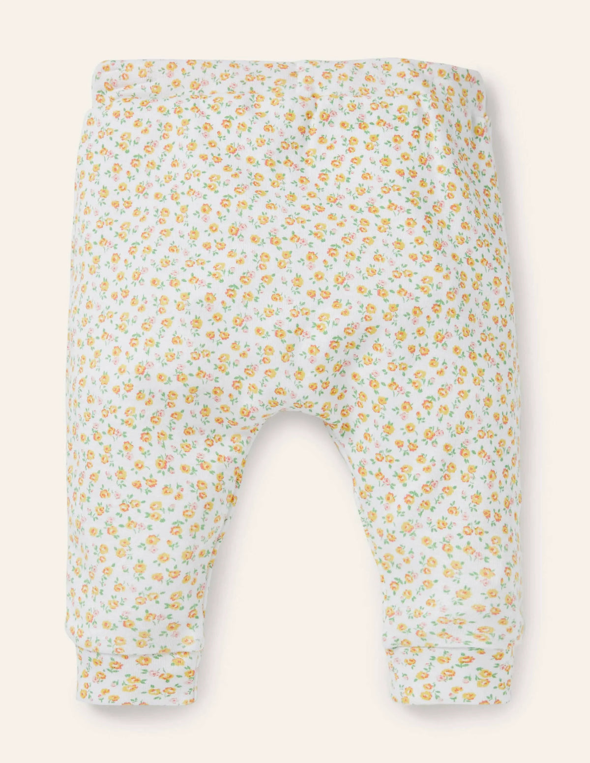 Organic Newborn Leggings-Sweetcorn Yellow Floral