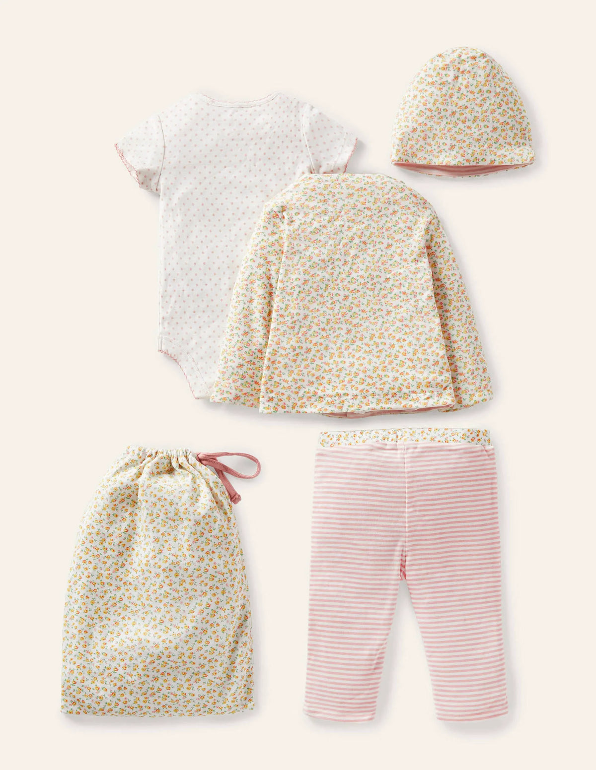 Organic Rose 4 Piece Gift Set-Ivory Tiny Rose