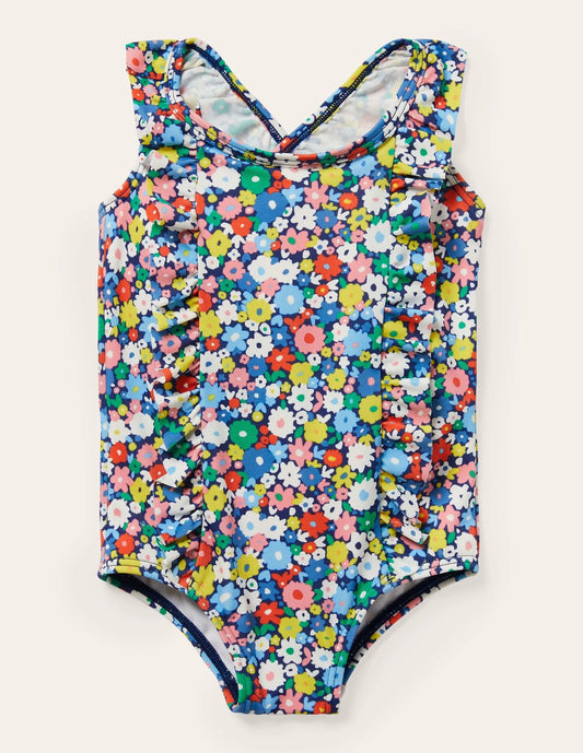 Frilly Cross-back Swimsuit-Firecracker Flowerpatch