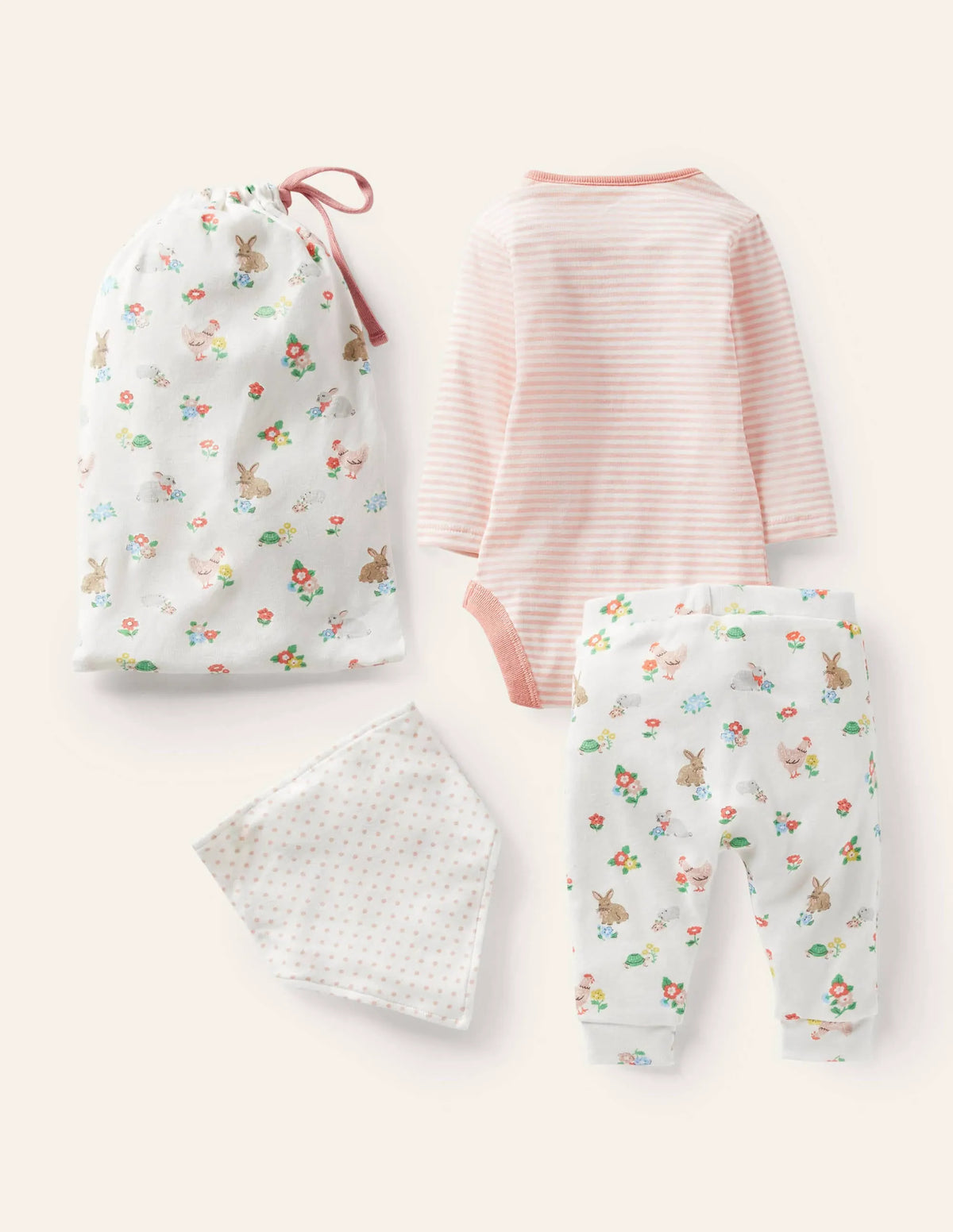 Organic Pets Newborn Set-Ivory Floral Pets
