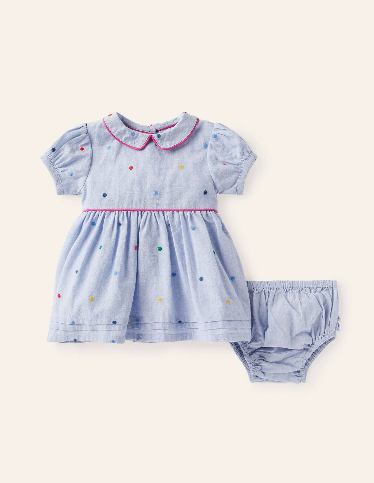 Embroidered Spot Dress-Multi Embroidered Spot