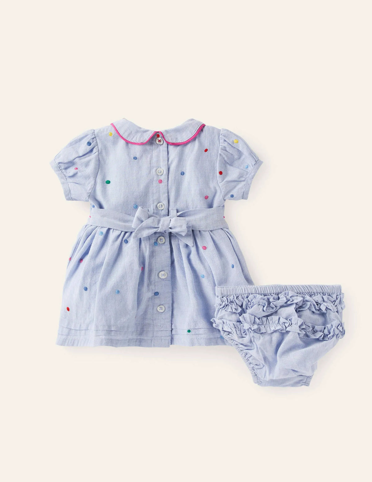 Embroidered Spot Dress-Multi Embroidered Spot