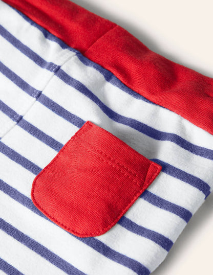 Essential Jersey Shorts-Ivory/Starboard Blue