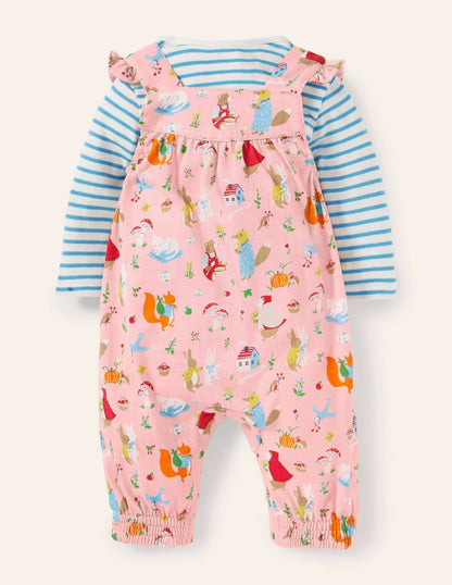 Jersey Overalls Set-Boto Pink Bedtime Stories