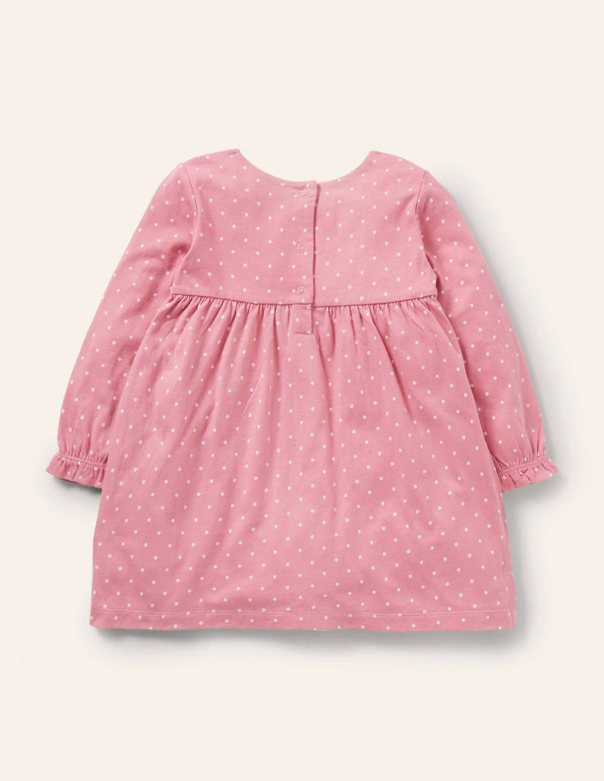 Spotty Appliqué Jersey Dress-Formica Pink Owls