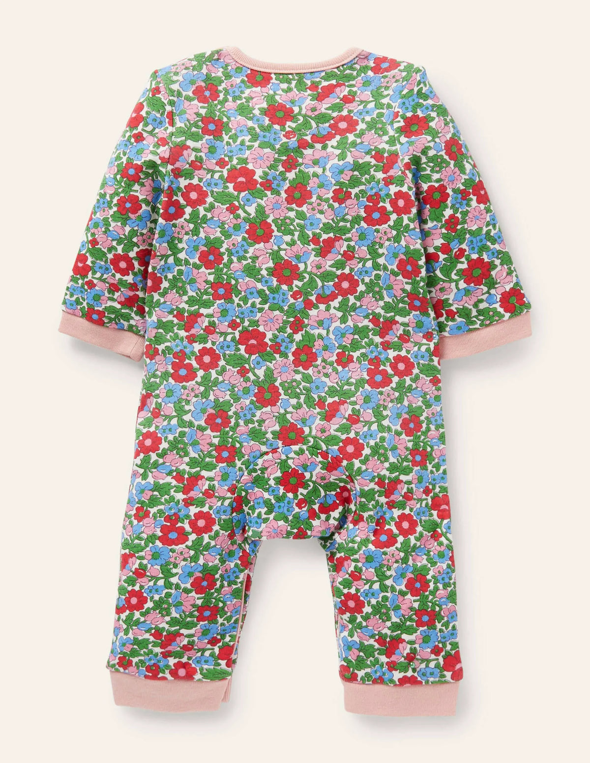 Novelty Christmas Romper-Ivory Vintage Bloom Animals