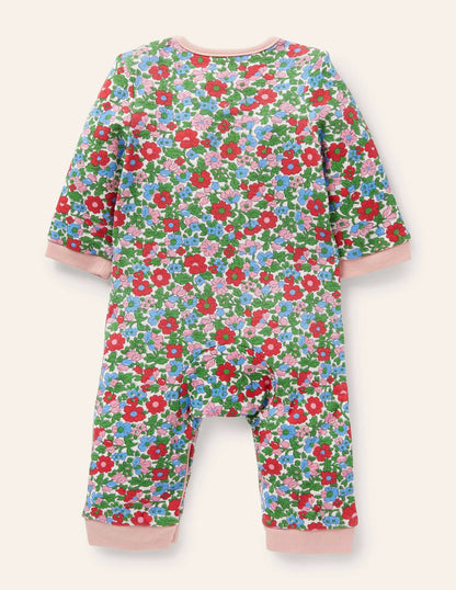 Novelty Christmas Romper-Ivory Vintage Bloom Animals