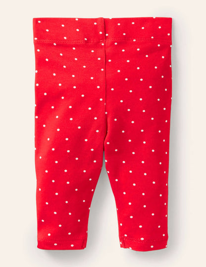 Festive Appliqué Leggings-Rockabilly Red Spot Robins