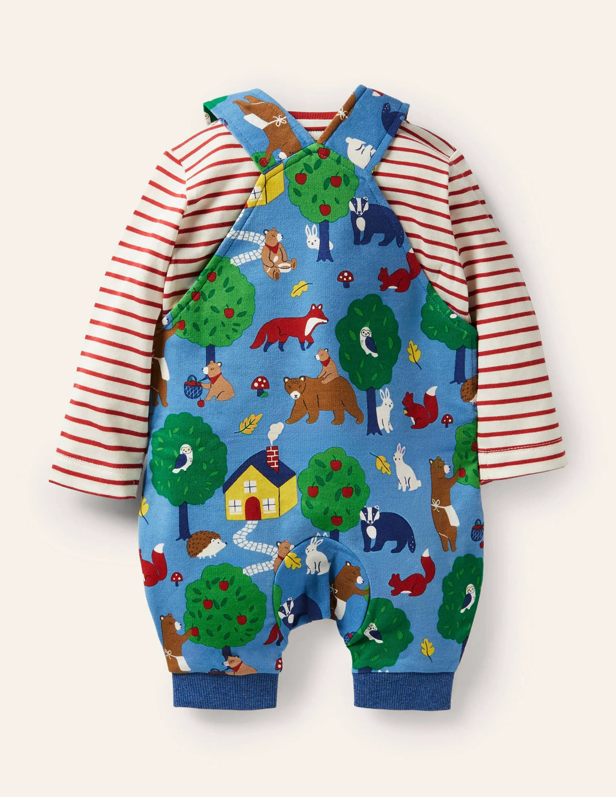 Printed Jersey Overalls Set-Elizabethan Blue Bears