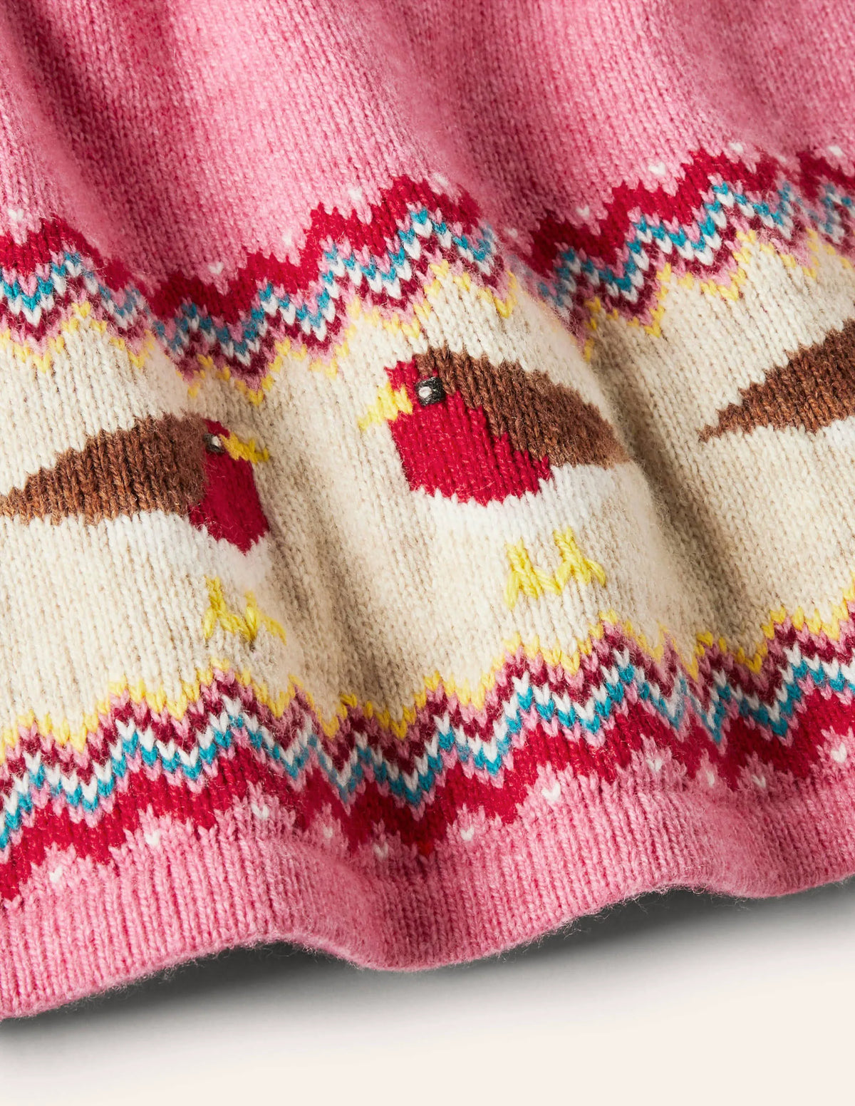 Fair Isle Knitted Dress-Formica Pink Robins