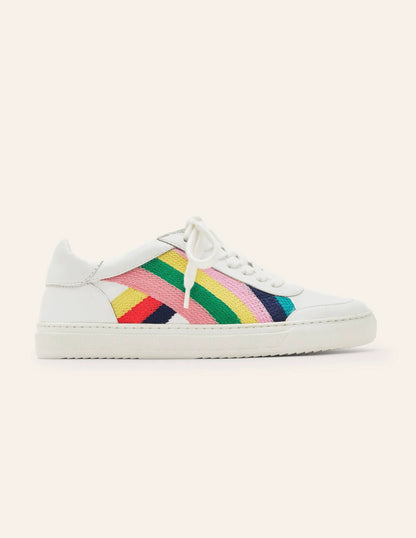 Helen Chevron Sneakers-Rainbow Embroidered