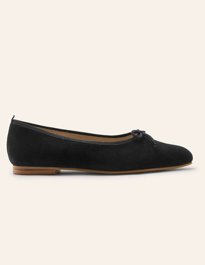 High Cut Ballerinas-Black Suede