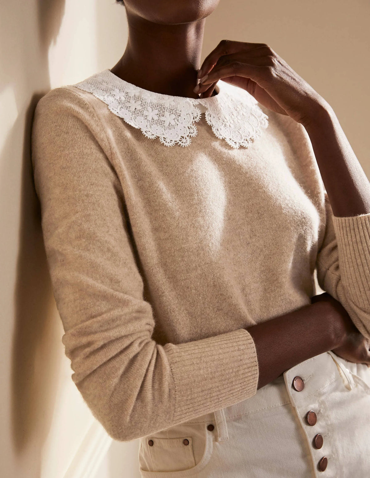 Detachable Lace Collar-White