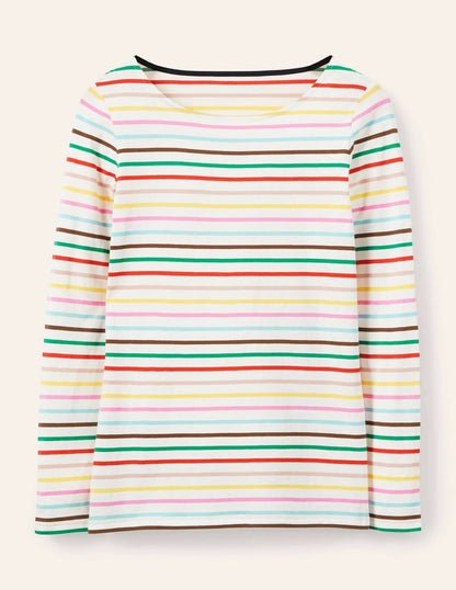 Long Sleeve Breton Top-Cherry Blossom, Lemon Rainbow