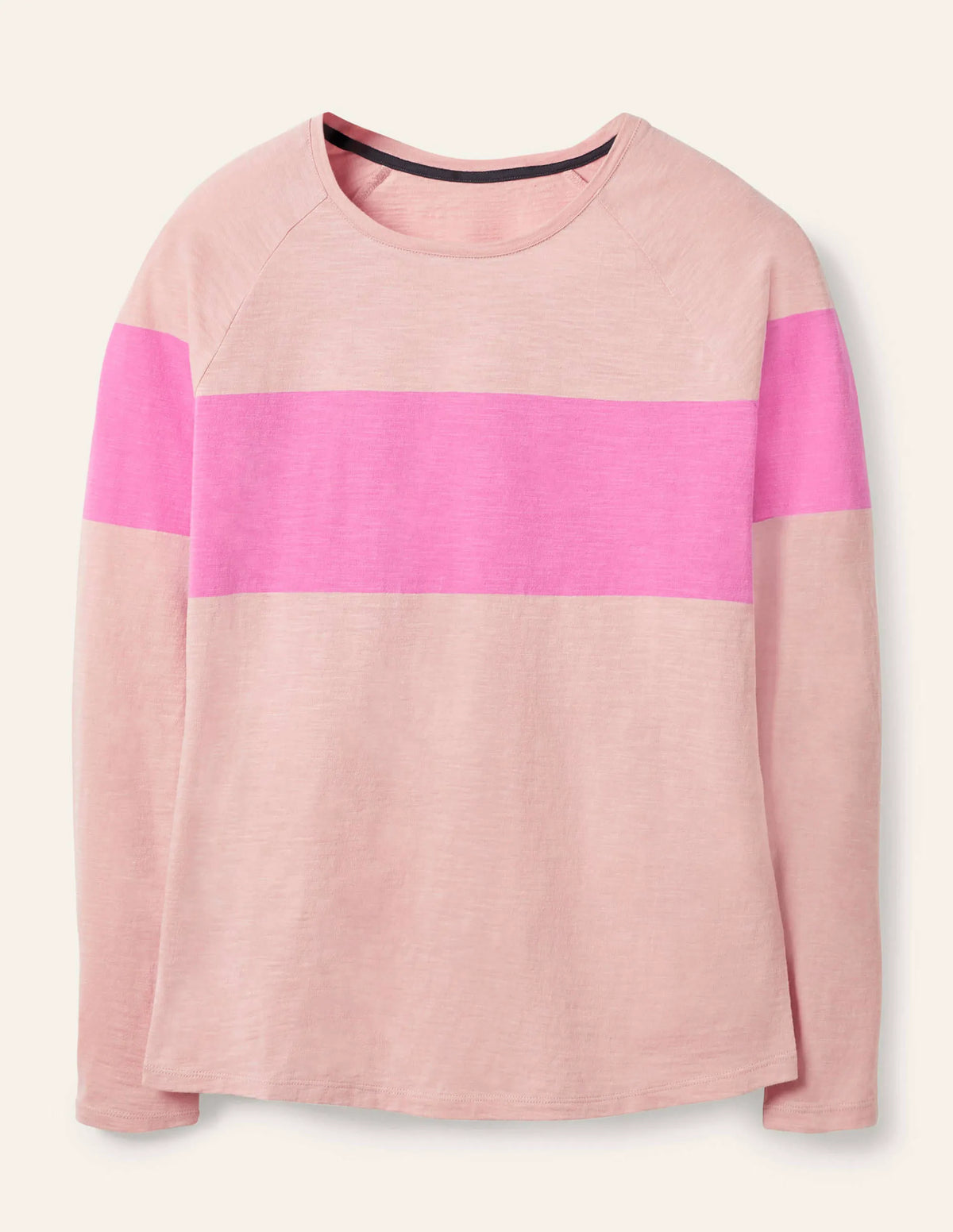 Lorna Baseball Top-Milkshake, Pink Stripe