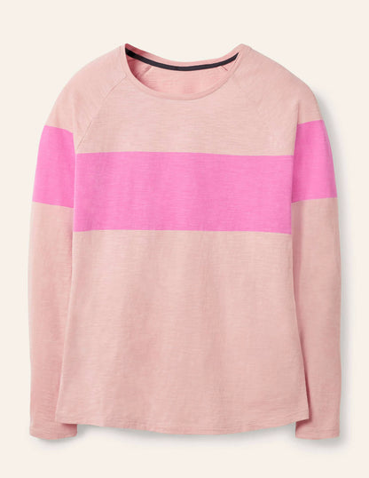 Lorna Baseball Top-Milkshake, Pink Stripe