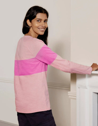 Lorna Baseball Top-Milkshake, Pink Stripe