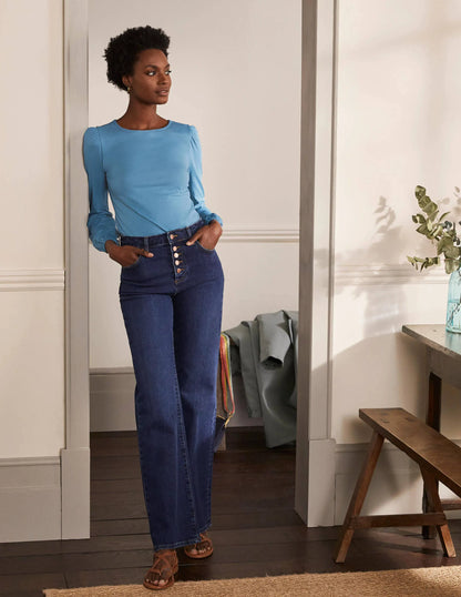 Supersoft Long Sleeve Top-Azure