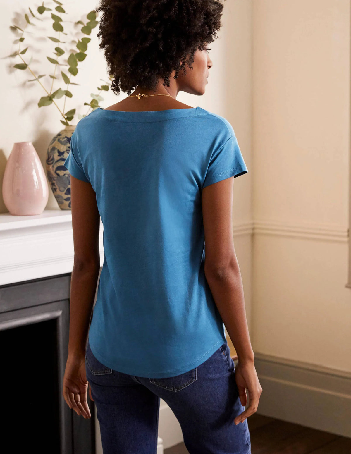 Supersoft Boat Neck T-Shirt-Azure
