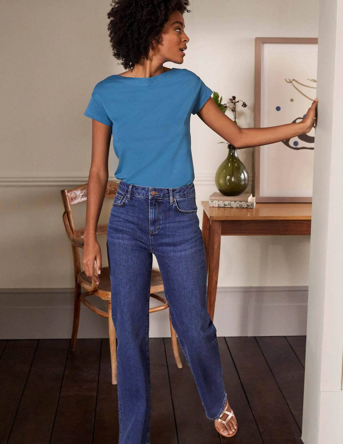 Supersoft Boat Neck T-Shirt-Azure
