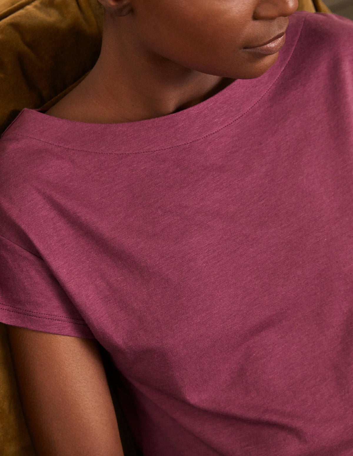 Supersoft Boat Neck T-Shirt-Figgy Pudding