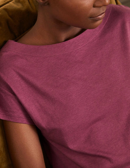 Supersoft Boat Neck T-Shirt-Figgy Pudding