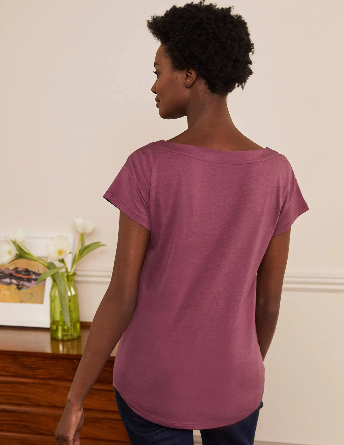 Supersoft Boat Neck T-Shirt-Figgy Pudding