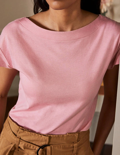 Supersoft Boat Neck T-Shirt-Formica Pink
