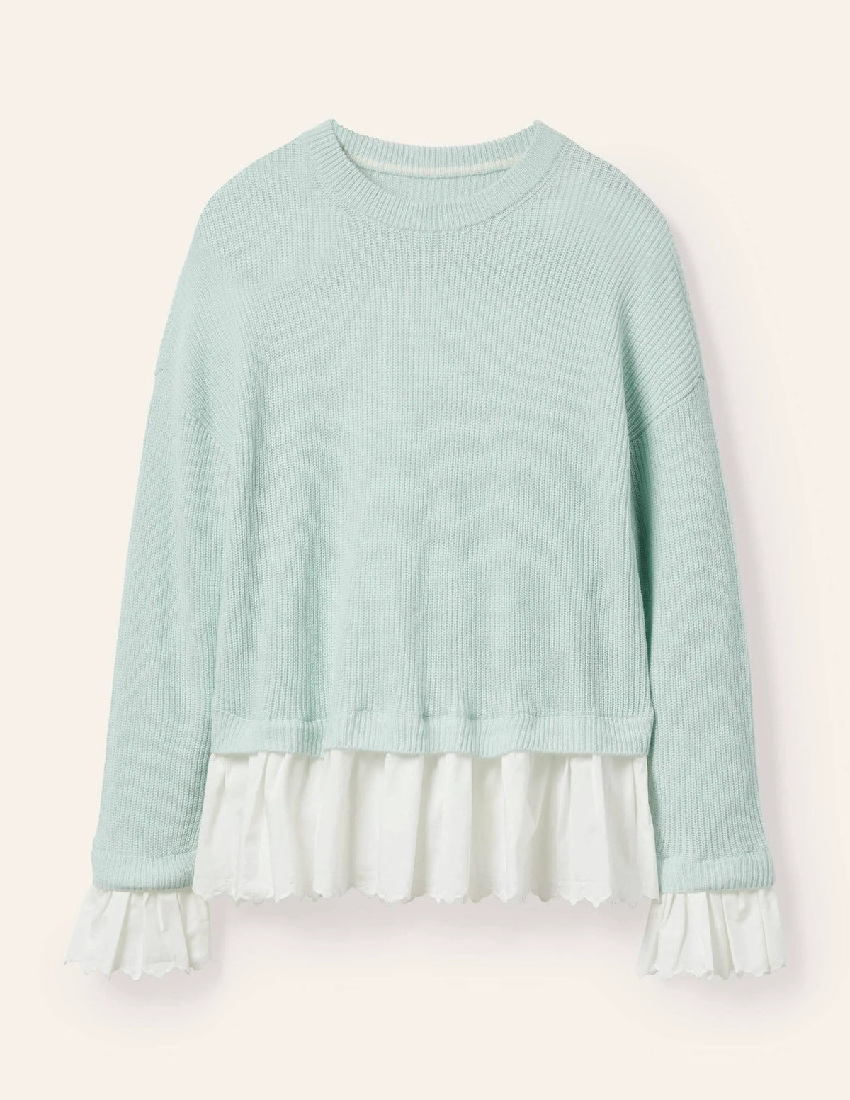 Catherine Woven Fluffy Sweater-Fresh Water