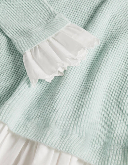 Catherine Woven Fluffy Sweater-Fresh Water