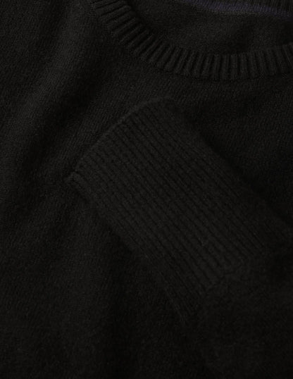 Cashmere Crew Neck Sweater-Black