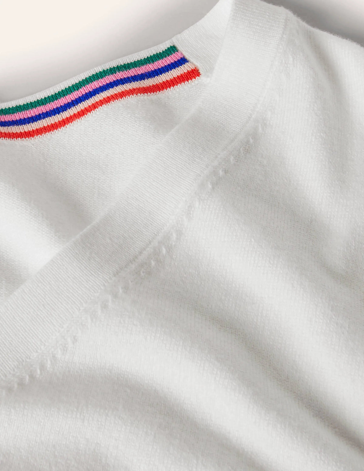 Cotton V-Neck Sweater-Ivory