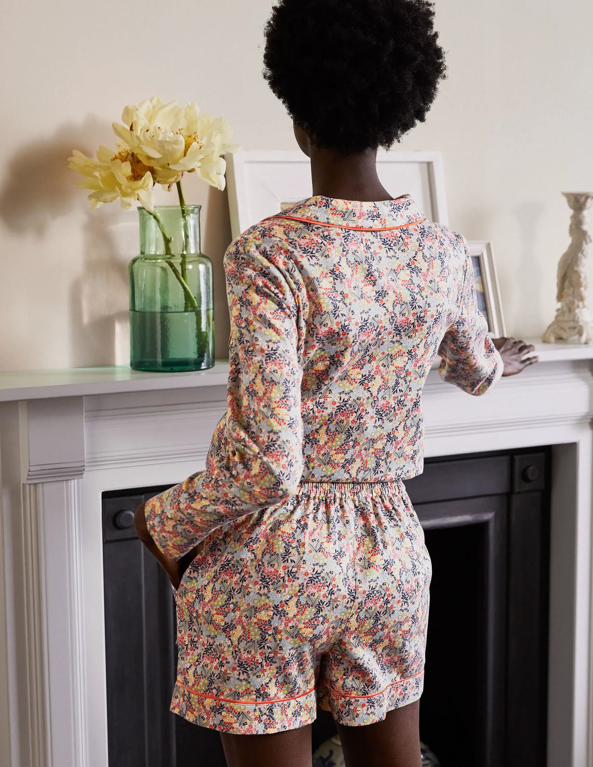 Cotton Pajama Shorts-Milkshake, Enchanting Forest