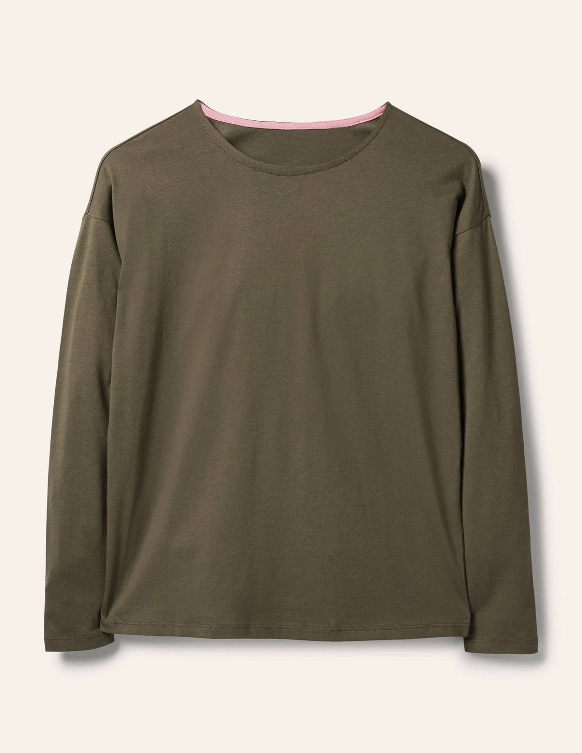 Supersoft Dropped Shoulder Top-Classic Khaki